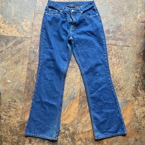 Flare jeans rhinestone medium wash jeans size 6